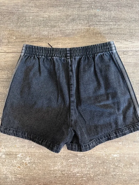 NWT Adidas Firebird black 3-stripes Jean shorts - Picture 4 of 4